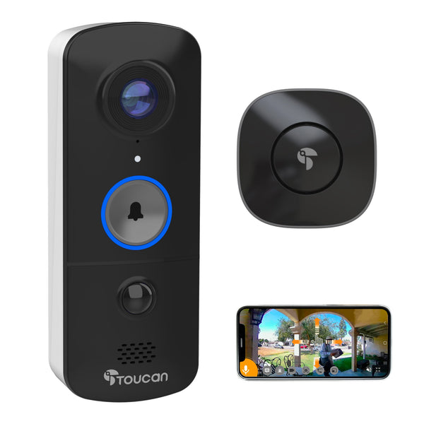 Nieuwe 2024 Release - Toucan Draadloze Videodeurbel V3 met Deurbel